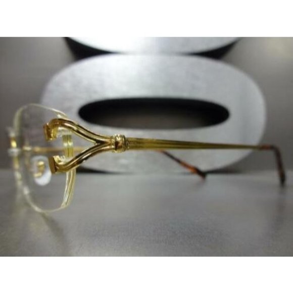 Men Classy Elegant Sophisticated Style Clear Lens EYE GLASSES Gold Rimless Frame - Picture 3 of 5